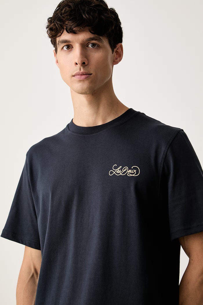Les Deux T-shirt męski bawełniany Orchard granatowy 1002488