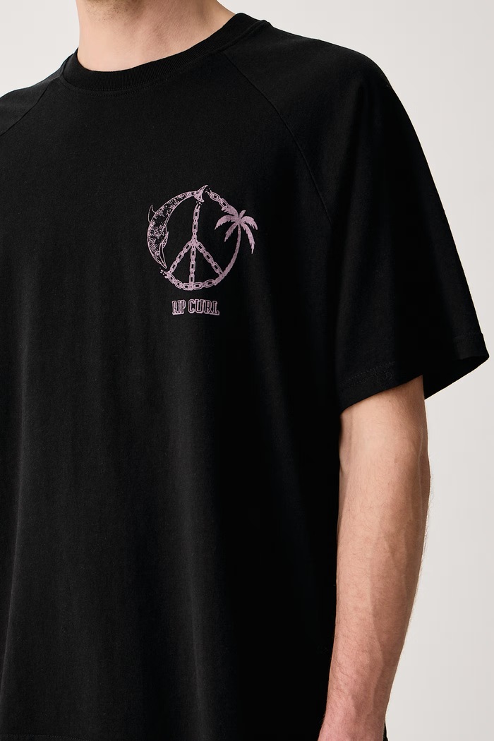 T-shirt męski bawełniany DISORDER Rip Curl 14ZMTE czarny