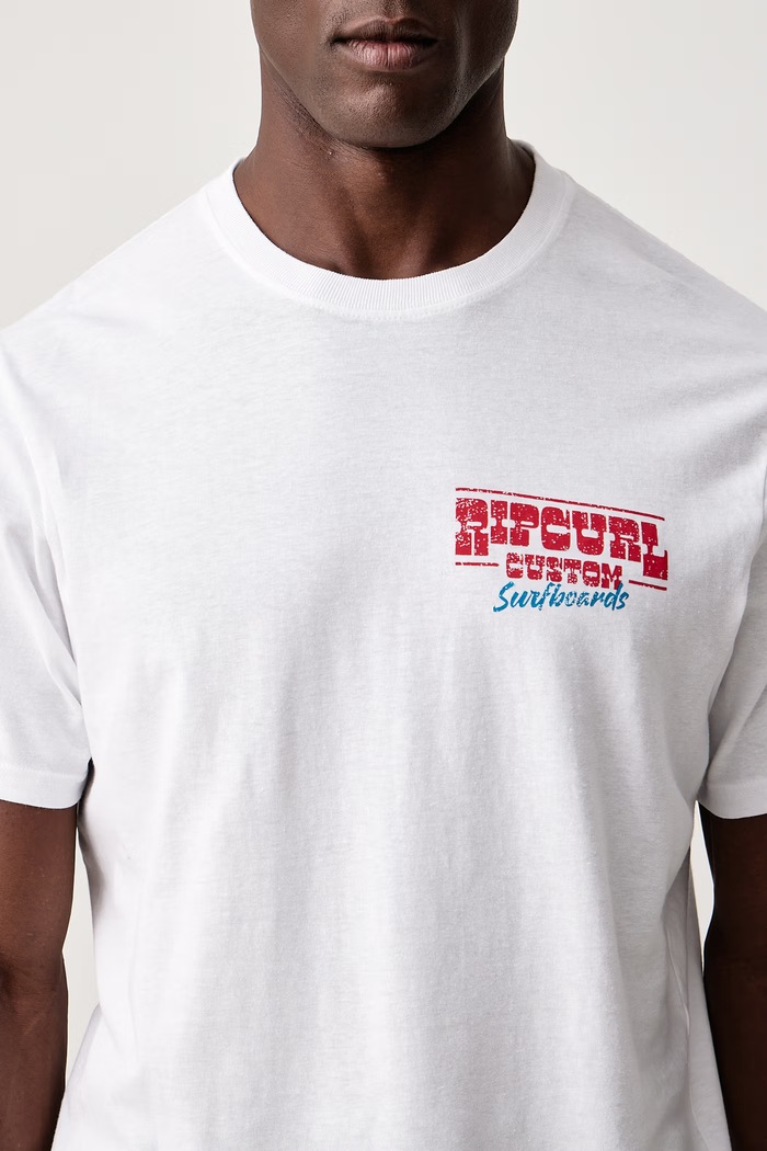 T-shirt męski bawełniany SHAPER ADDRESS Rip Curl 133MTE biały