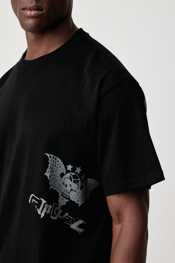 T-shirt męski bawełniany ARCHIVE SKULL Rip Curl 12YMTE czarny