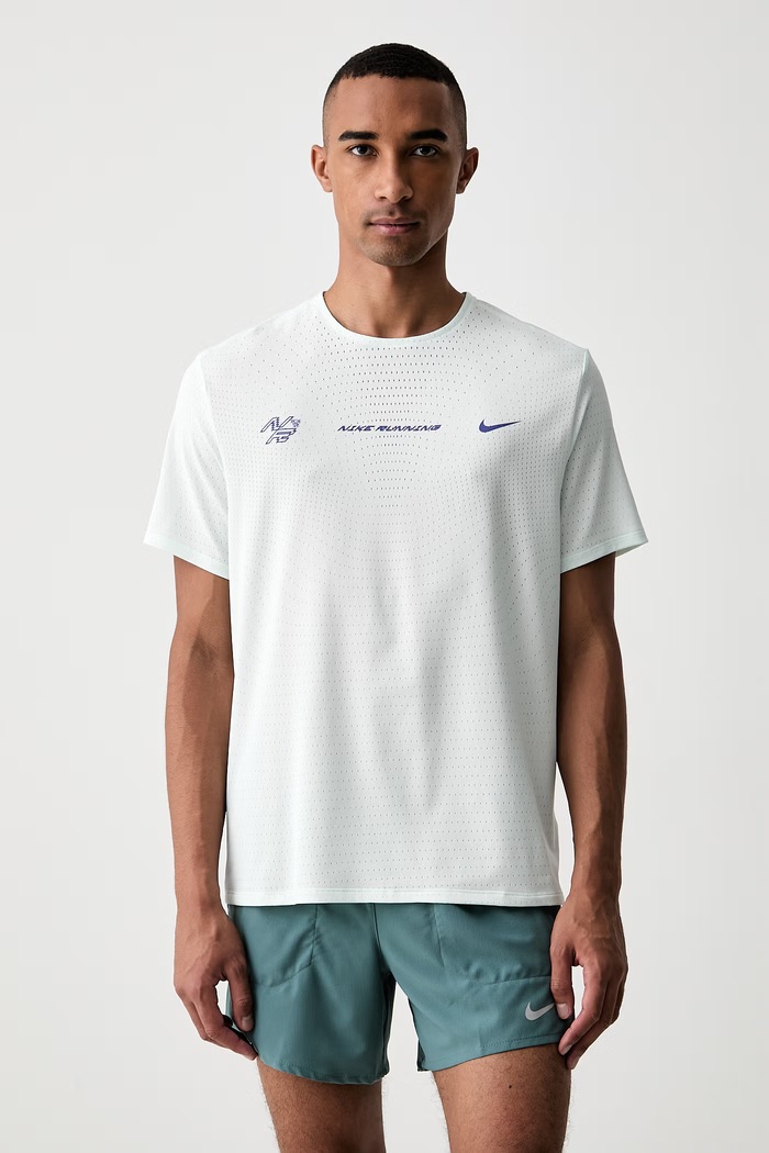 Odzież Nike T-shirt do biegania męski AeroSwift IH5045.394 turkusowy