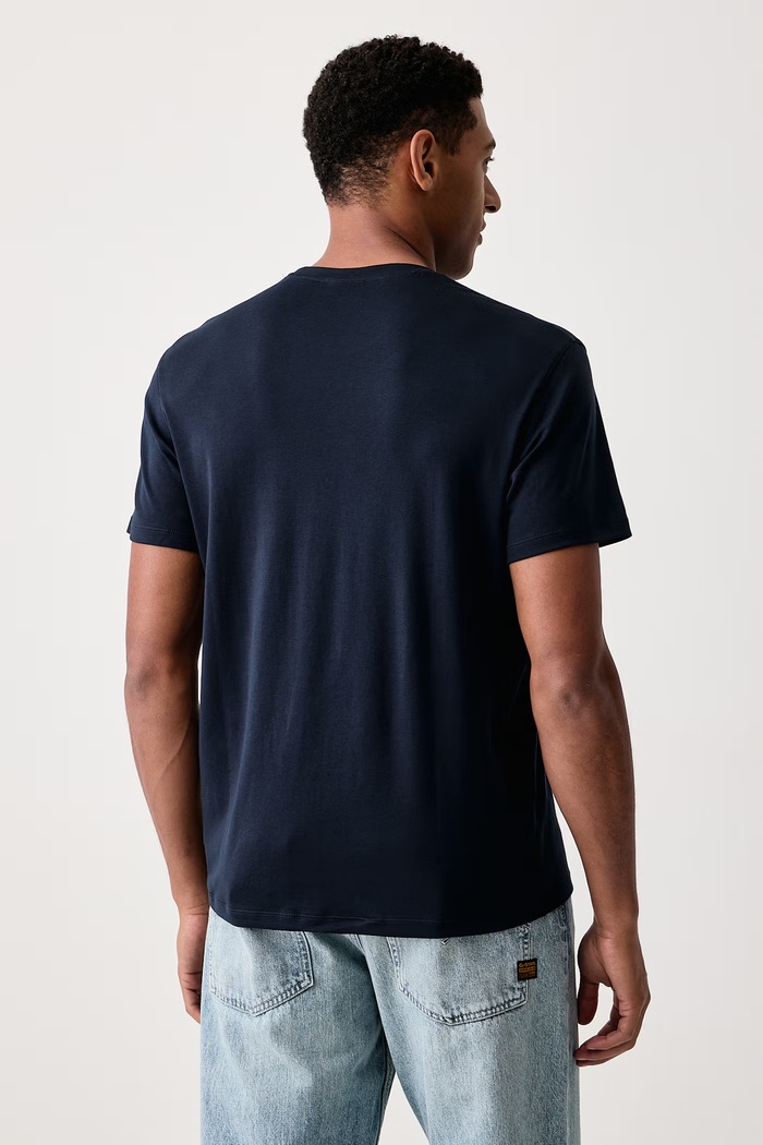 Odzież Calvin Klein T-shirt męski bawełniany LV040BM239 granatowy