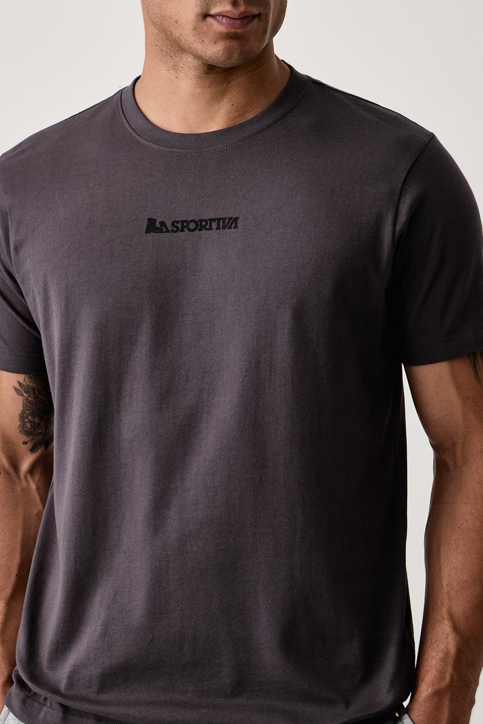 T-shirt męski bawełniany Eighties Logo La Sportiva ZACT246 szary