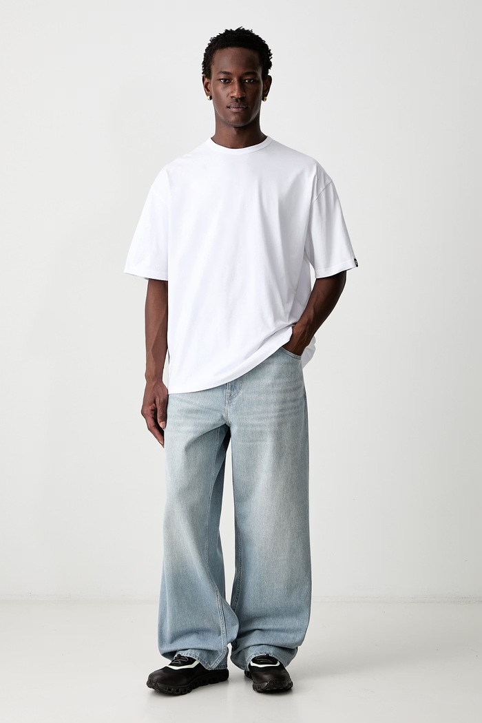 Neighborhood T-shirt z bawełną męski 261BWNH.CSM02 biały AW26
