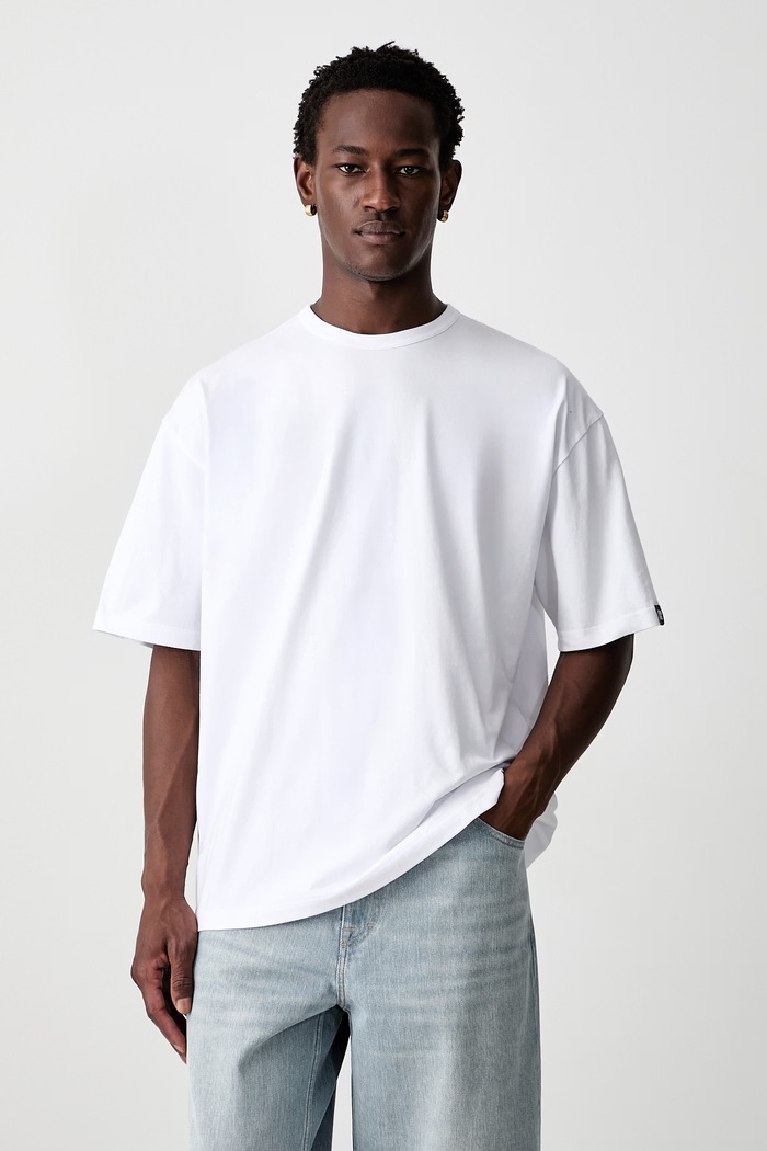 Odzież Neighborhood T-shirt z bawełną męski 261BWNH.CSM02 biały