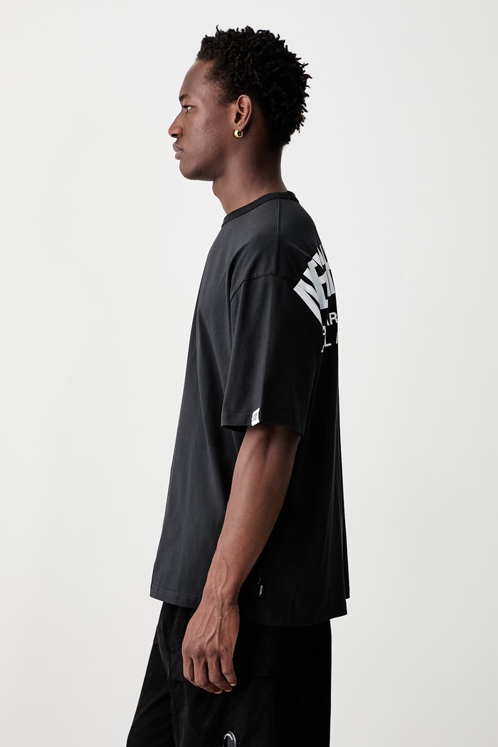 Neighborhood T-shirt męski z bawełną czarny 261BWNH.CSM02