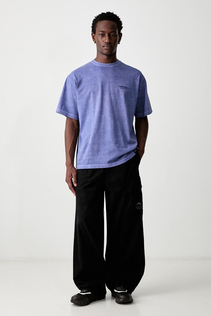 Neighborhood T-shirt bawełniany męski 261FPNH.CSM13 niebieski AW26