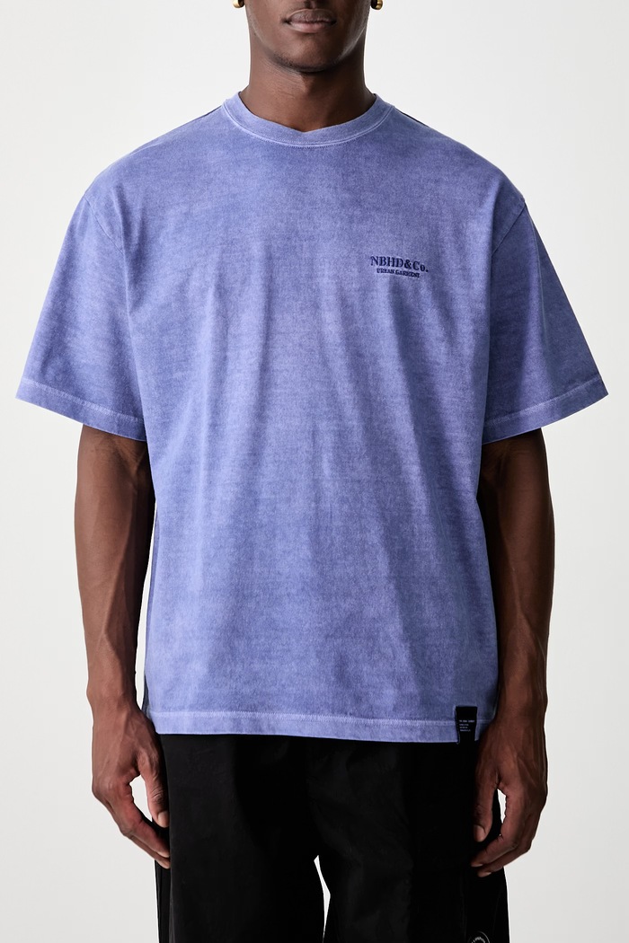 Neighborhood T-shirt bawełniany męski niebieski 261FPNH.CSM13