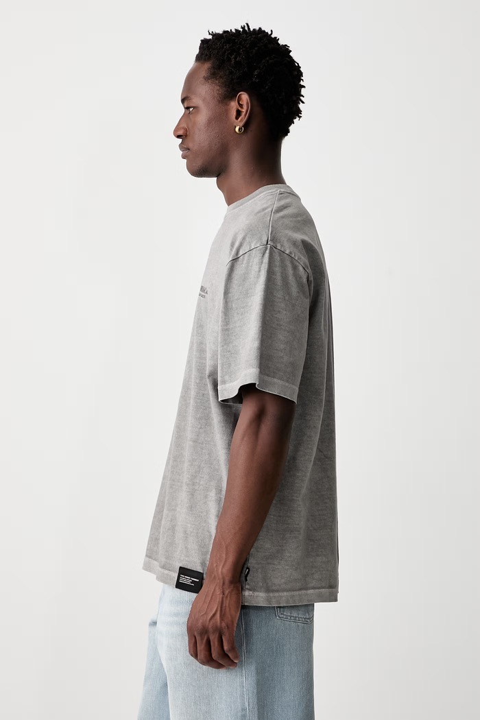 Neighborhood T-shirt bawełniany męski szary 261FPNH.CSM13