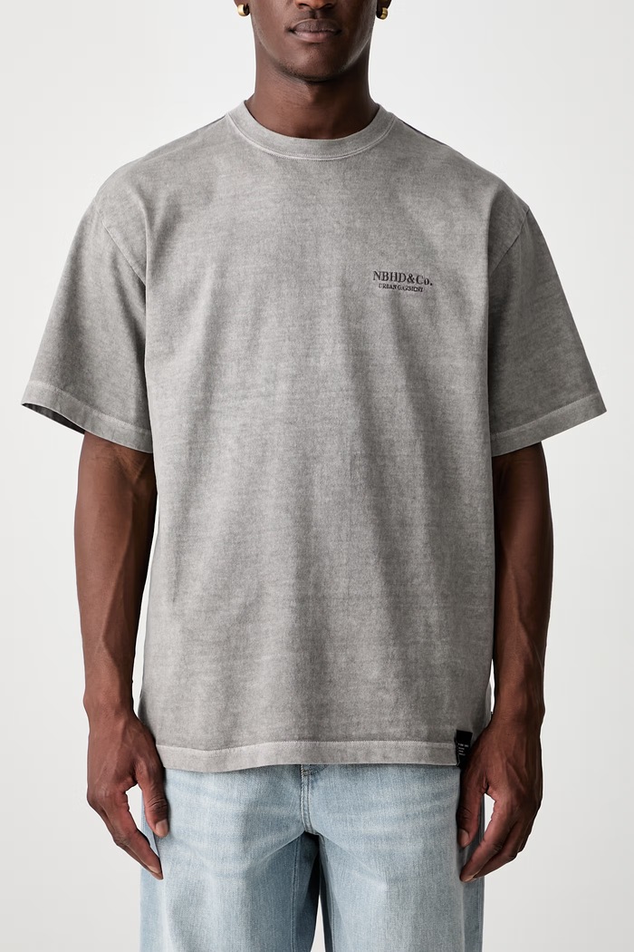 Neighborhood T-shirt bawełniany męski 261FPNH.CSM13 szary