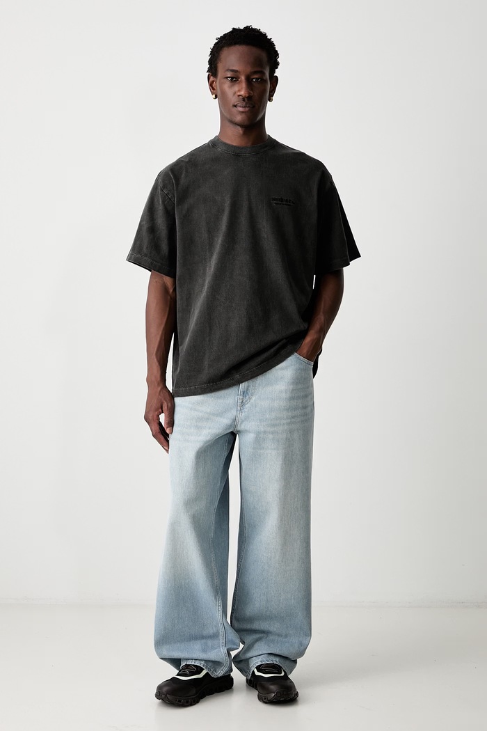 Neighborhood T-shirt bawełniany męski 261FPNH.CSM13 czarny AW26
