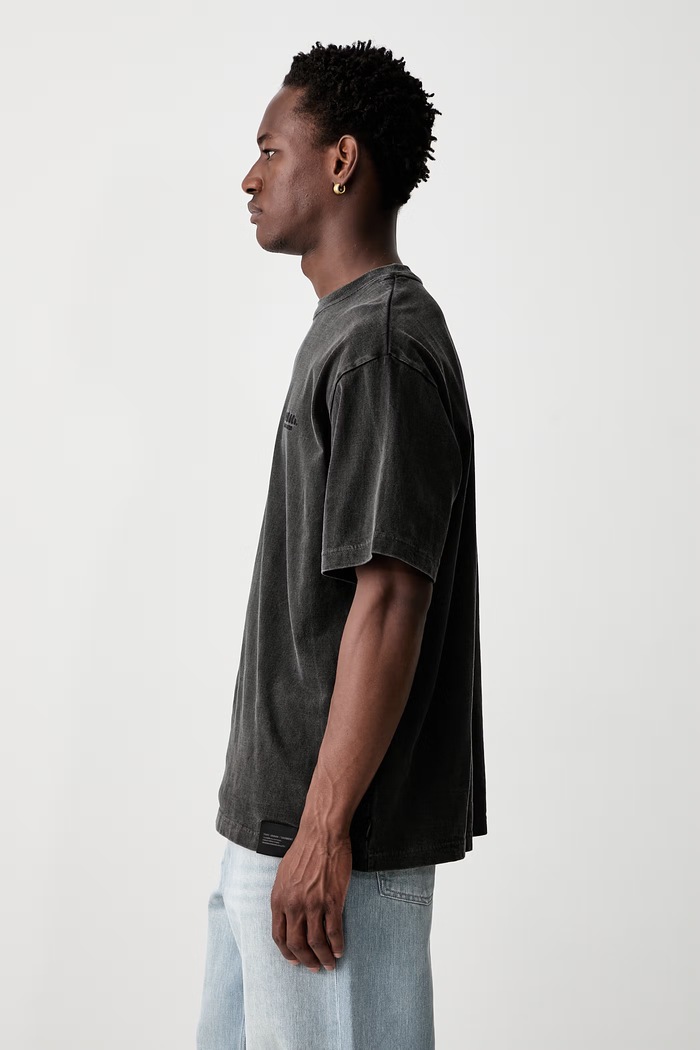 Neighborhood T-shirt bawełniany męski czarny 261FPNH.CSM13