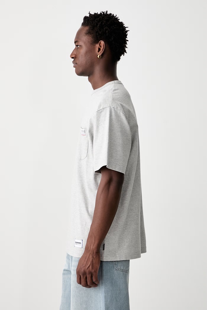 Neighborhood T-shirt bawełniany męski szary 261FPNH.CSM04