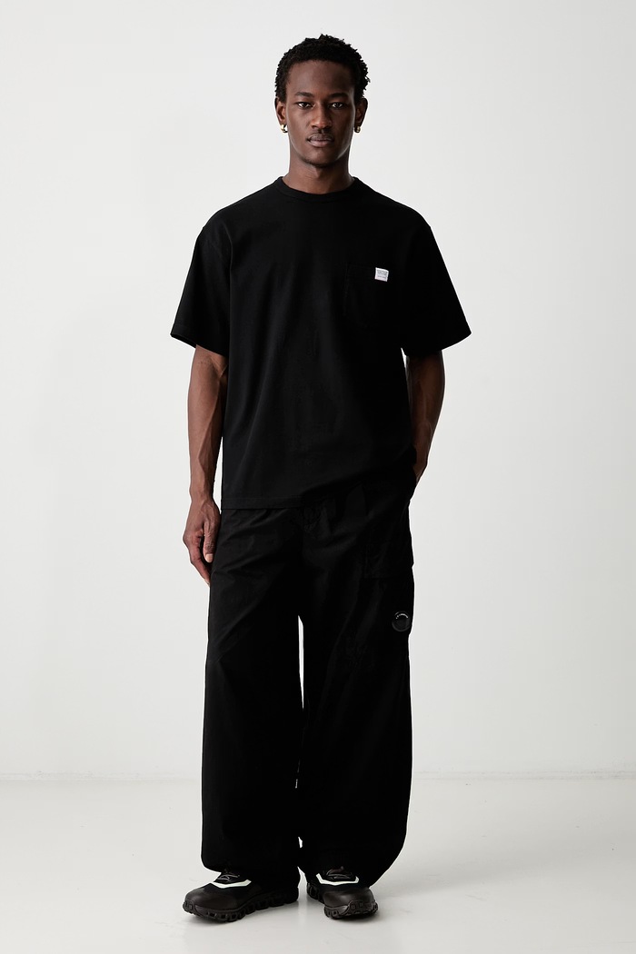 Neighborhood T-shirt bawełniany męski 261FPNH.CSM04 czarny AW26
