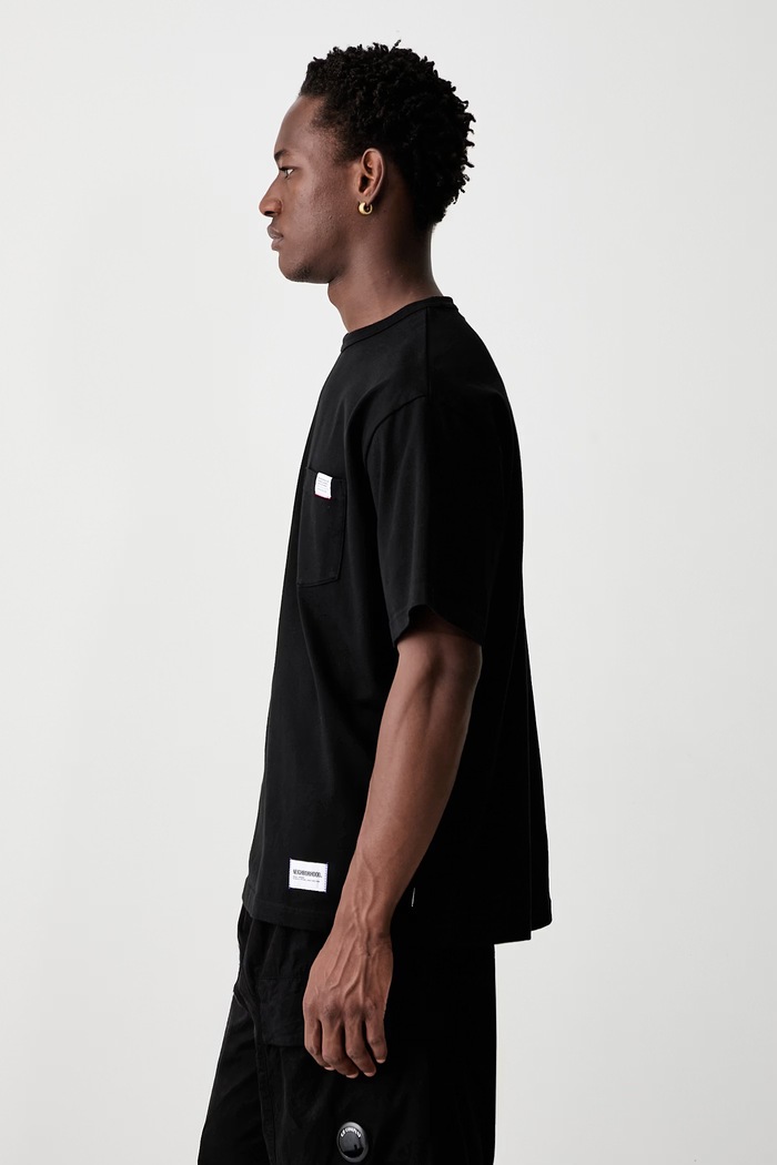 Neighborhood T-shirt bawełniany męski czarny 261FPNH.CSM04