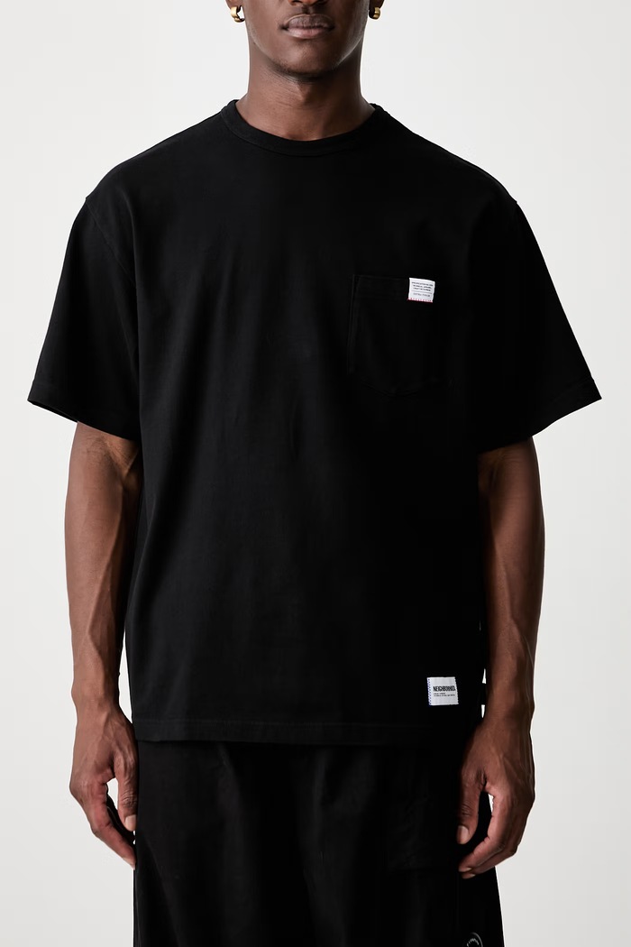 Neighborhood T-shirt bawełniany męski 261FPNH.CSM04 czarny
