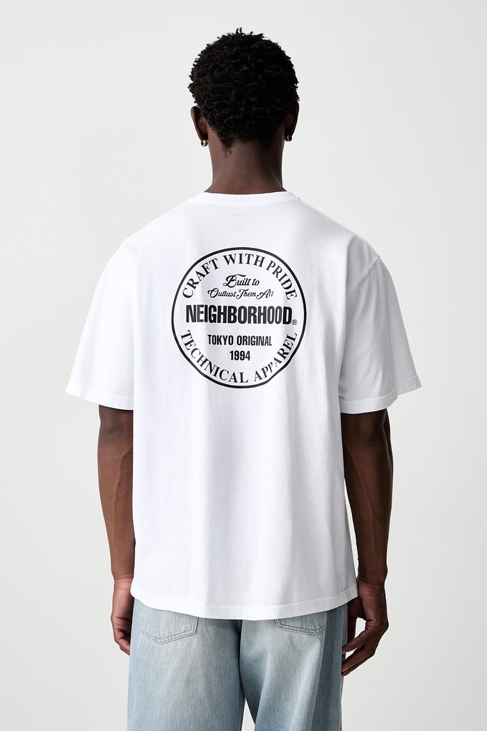 Neighborhood T-shirt bawełniany męski biały 261PCNH.ST02