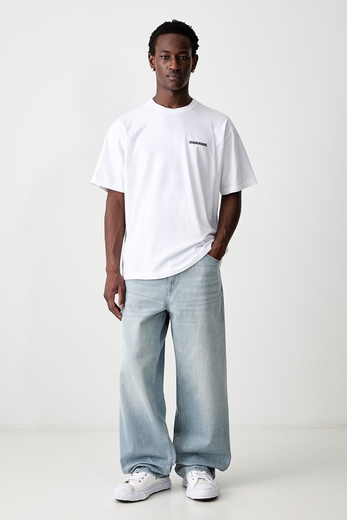 Neighborhood T-shirt bawełniany męski 261PCNH.ST02 biały AW26