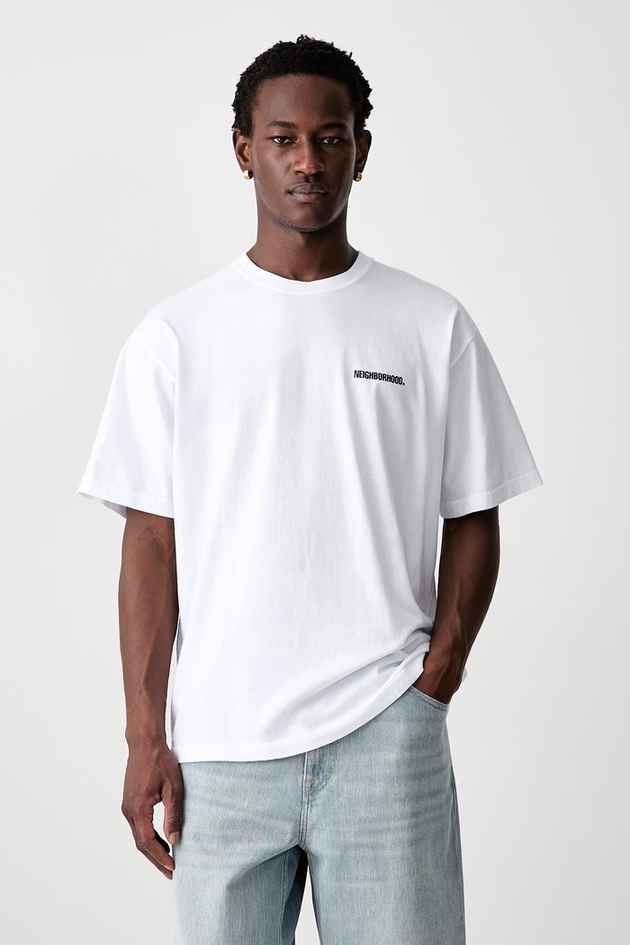 Odzież Neighborhood T-shirt bawełniany męski 261PCNH.ST02 biały