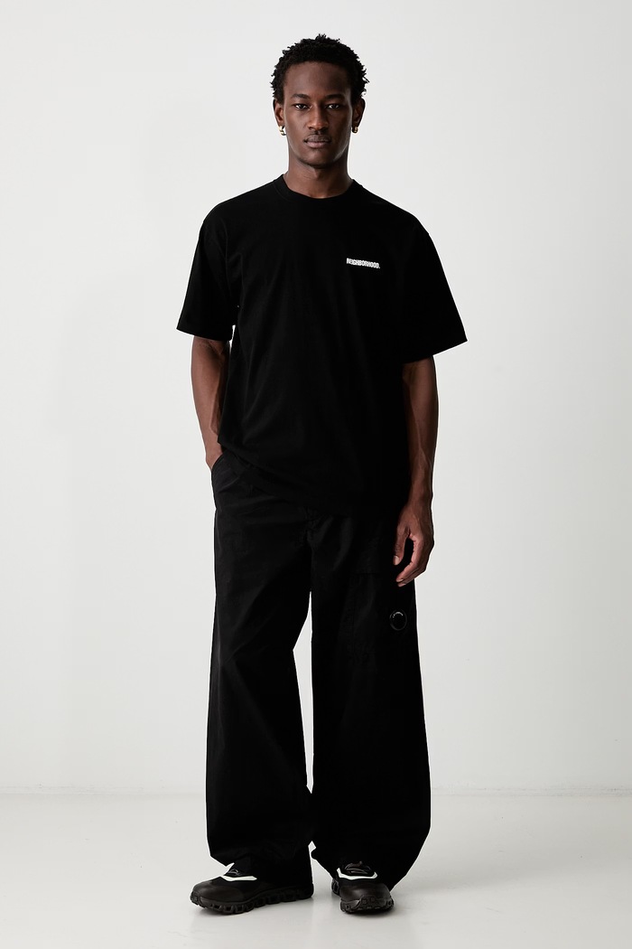 Neighborhood T-shirt bawełniany męski 261PCNH.ST02 czarny AW26