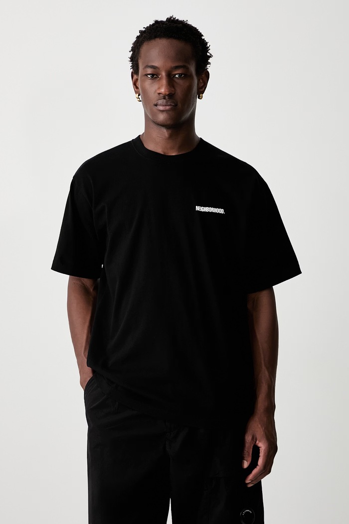 Odzież Neighborhood T-shirt bawełniany męski 261PCNH.ST02 czarny