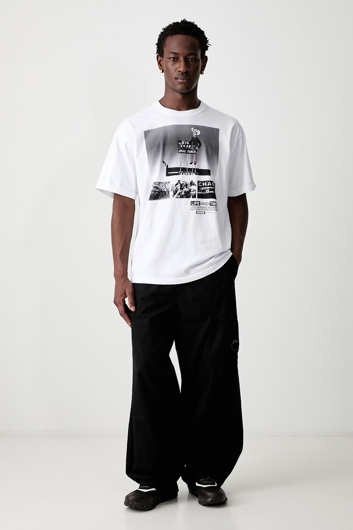 Neighborhood T-shirt bawełniany męski 261PCNON.ST04 biały AW26