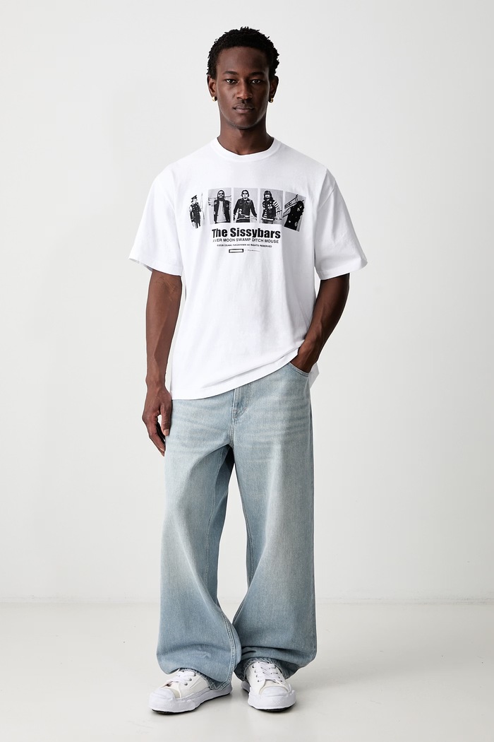 Neighborhood T-shirt bawełniany męski 261PCNON.ST03 biały AW26