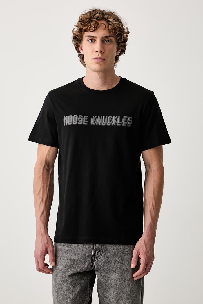 MOOSE KNUCKLES T-shirt męski bawełniany czarny M36MT719