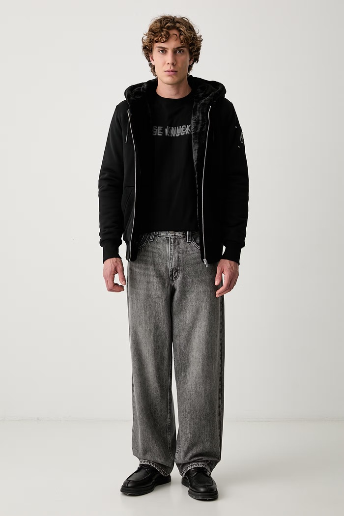 MOOSE KNUCKLES T-shirt męski bawełniany M36MT719 czarny AW26