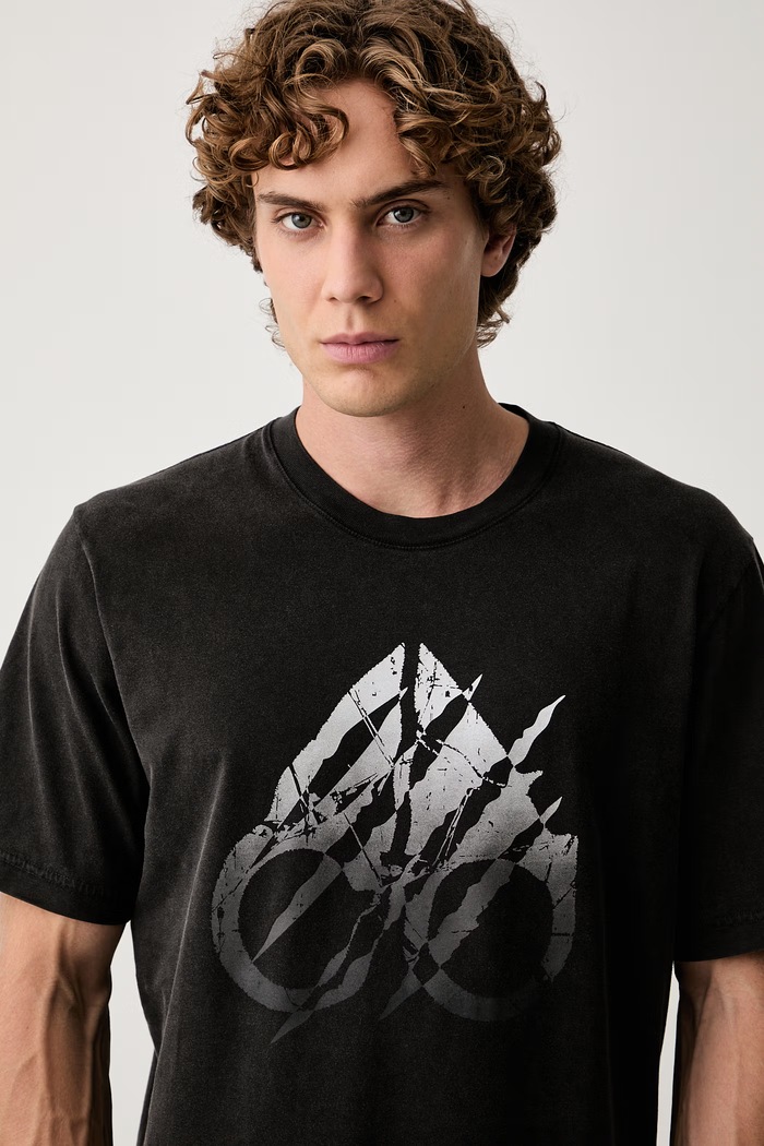 MOOSE KNUCKLES T-shirt męski bawełniany szary M36MT717