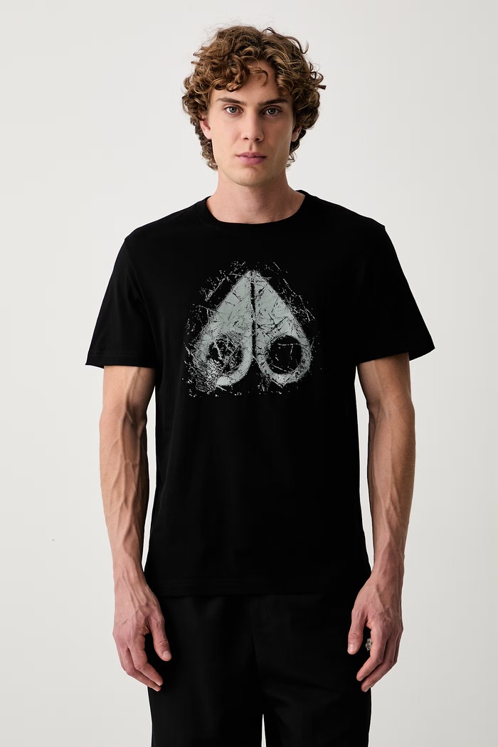 MOOSE KNUCKLES T-shirt męski bawełniany czarny M36MT711