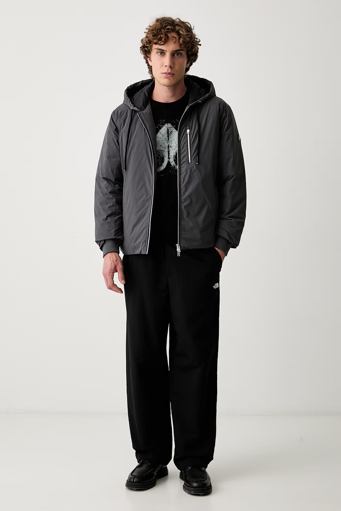 MOOSE KNUCKLES T-shirt męski bawełniany M36MT711 czarny AW26