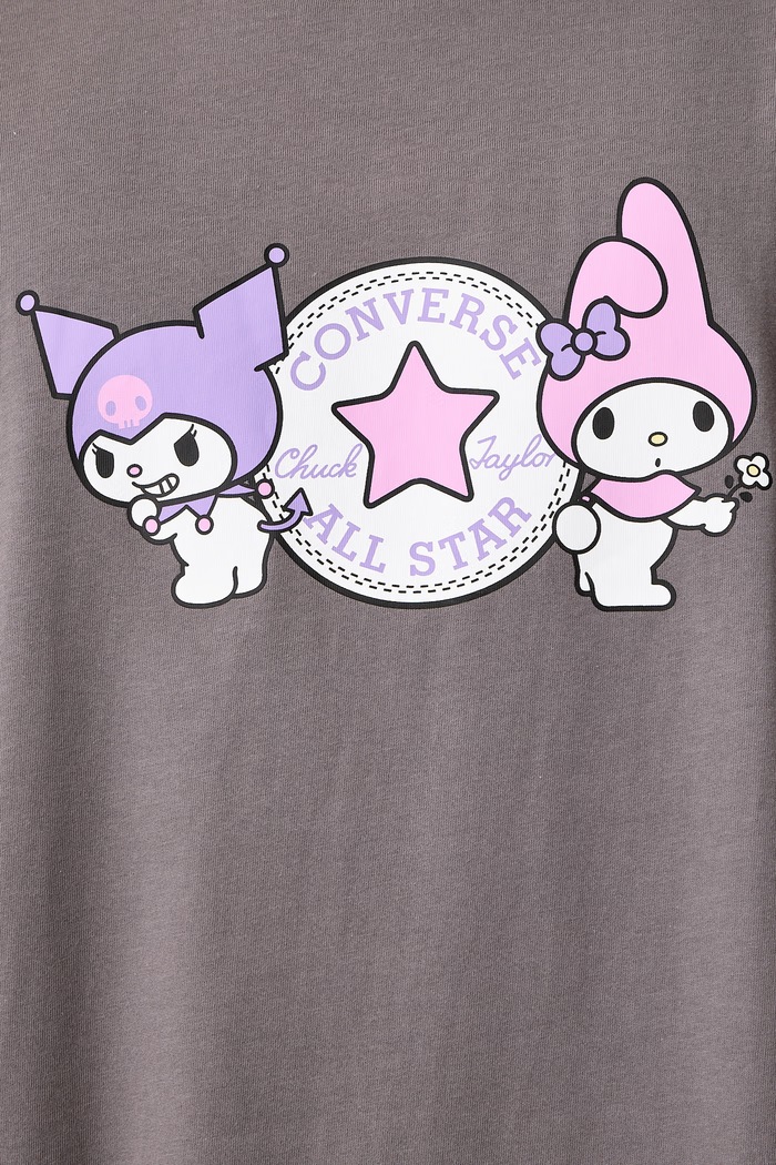 T-shirt męski bawełniany x HELLO KITTY Converse szary CVM6T518