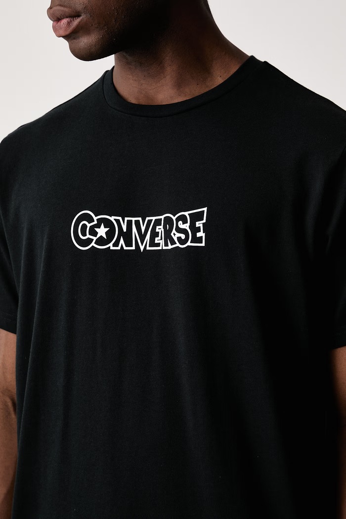 T-shirt męski bawełniany x Dragon Ball Z Converse CVM6T637 czarny