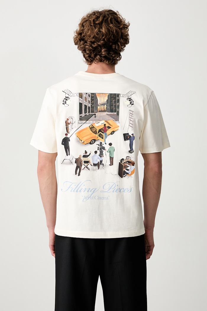 Odzież Filling Pieces T-shirt bawełniany męski 422620500360 beżowy