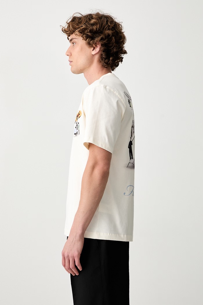 Filling Pieces T-shirt bawełniany męski beżowy 422620500360