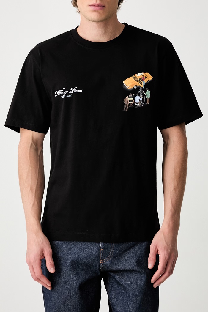 Filling Pieces T-shirt bawełniany męski 422620500360 czarny