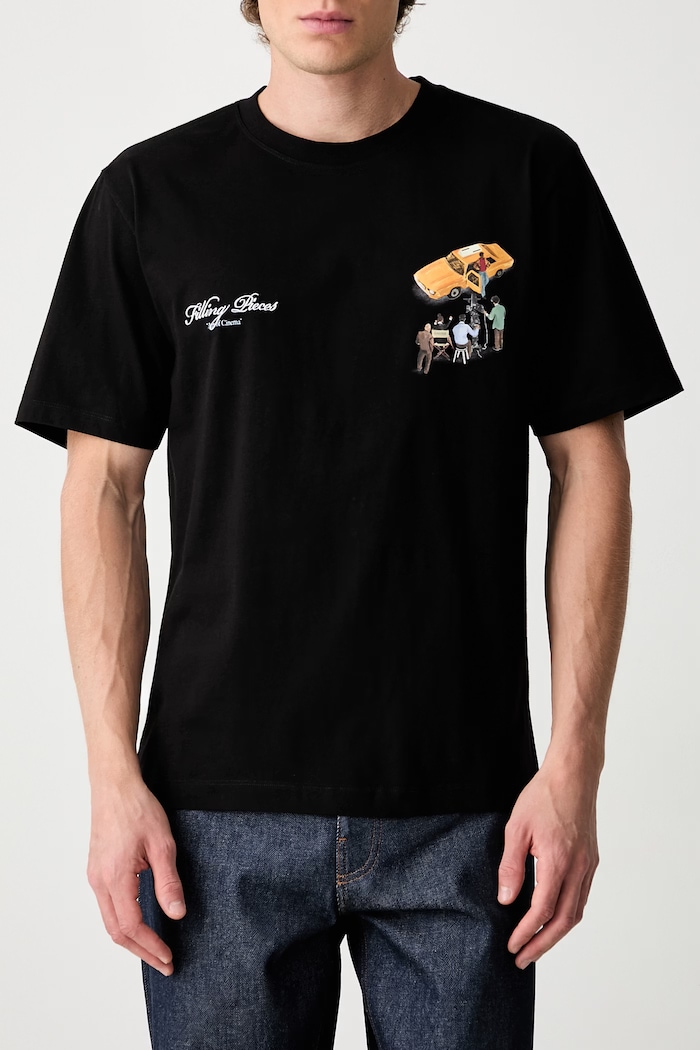 Filling Pieces T-shirt bawełniany męski 422620500360 czarny