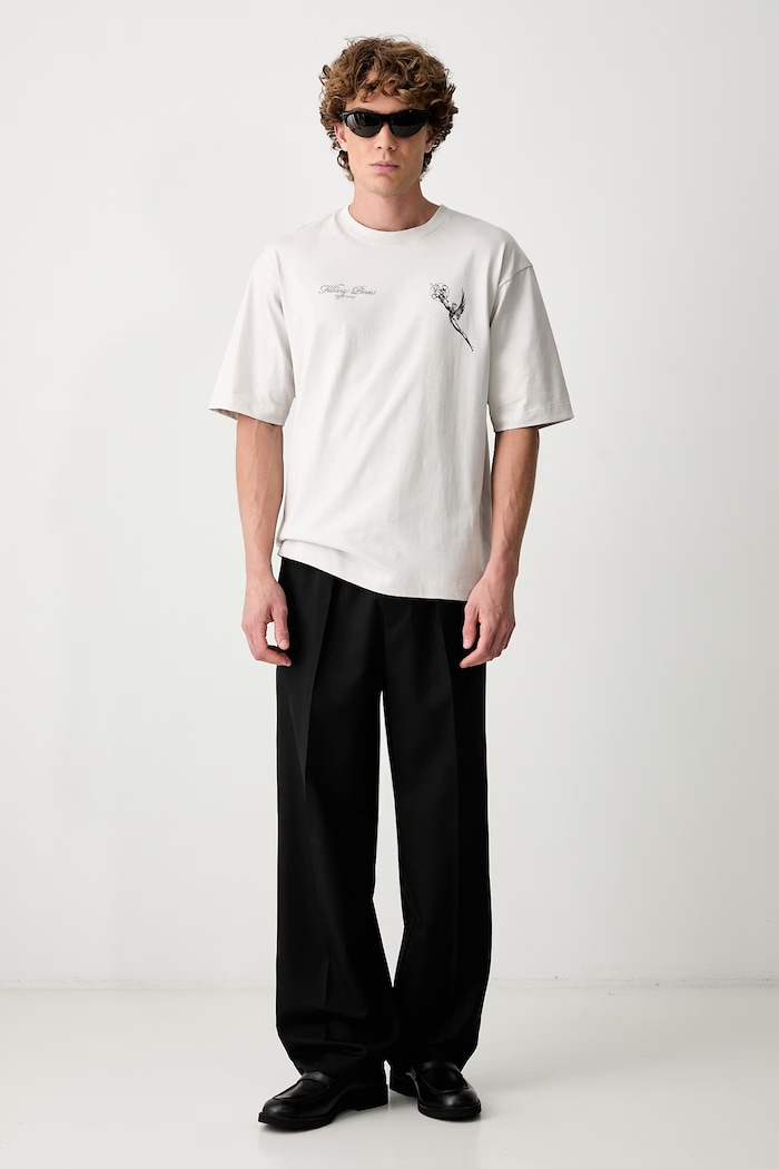 Filling Pieces T-shirt bawełniany męski 422620501389 szary AW26
