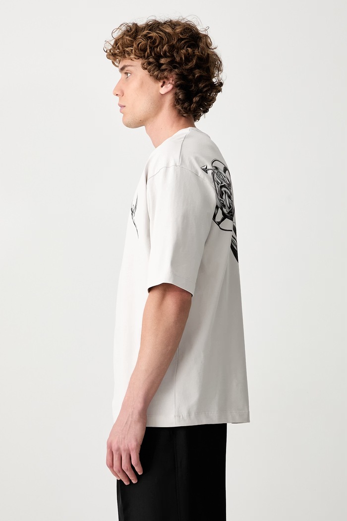 Filling Pieces T-shirt bawełniany męski szary 422620501389