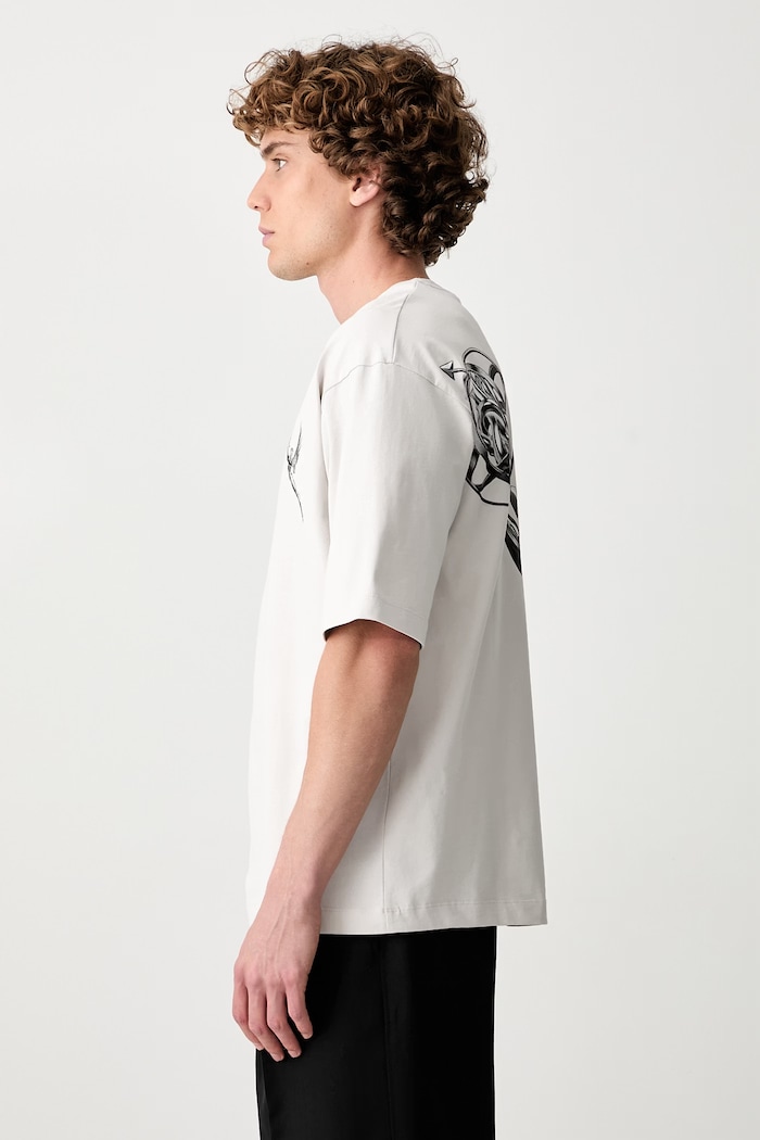 Filling Pieces T-shirt bawełniany męski szary 422620501389