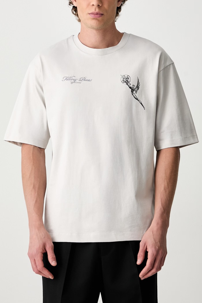 Filling Pieces T-shirt bawełniany męski 422620501389 szary