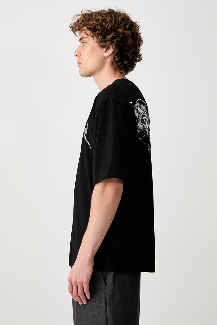 Filling Pieces T-shirt bawełniany męski czarny 422620501389