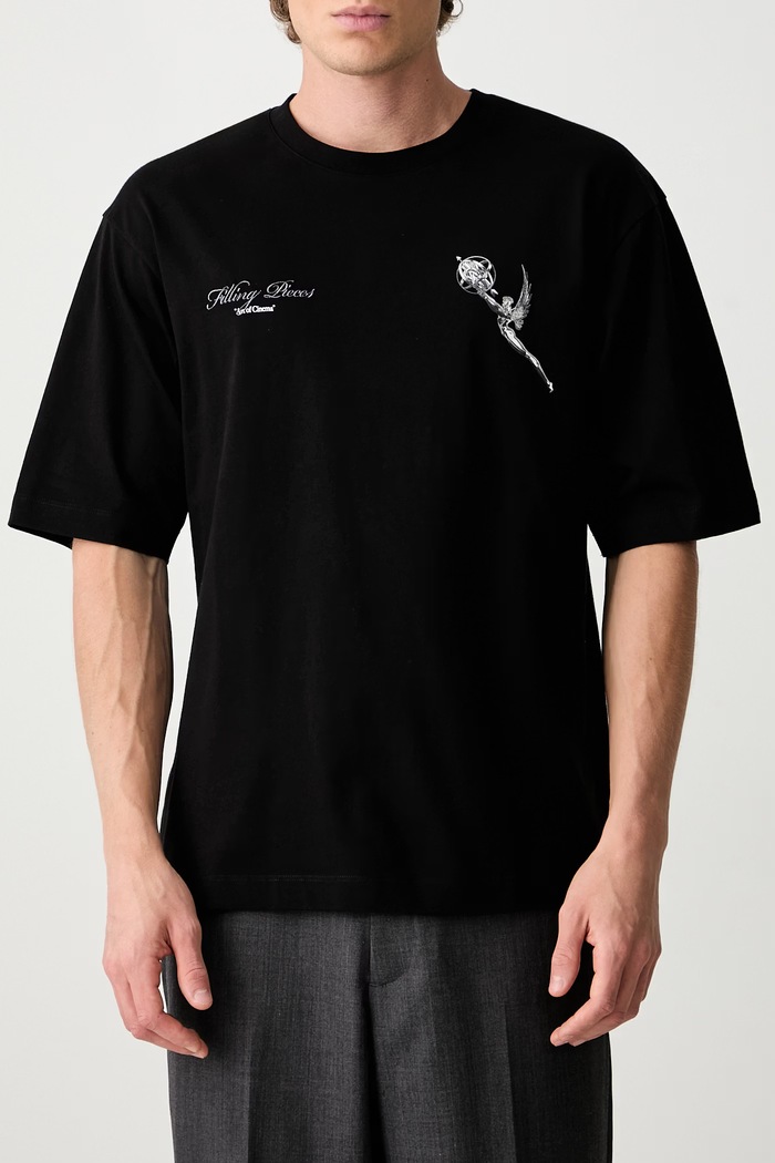 Filling Pieces T-shirt bawełniany męski 422620501389 czarny