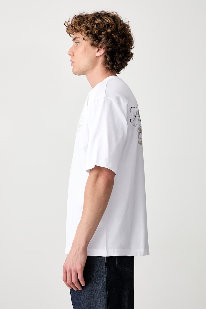 Filling Pieces T-shirt bawełniany męski biały 422620501387