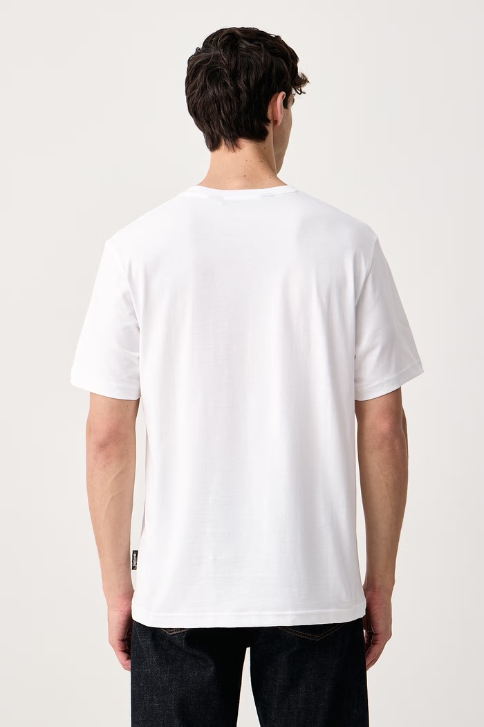 Just Cavalli T-shirt męski bawełniany 81OAHT06.CJ500 biały AW26
