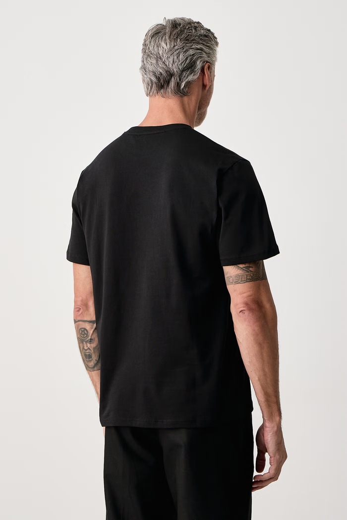 Odzież Just Cavalli T-shirt męski bawełniany 81OAHF02.CJ800 czarny