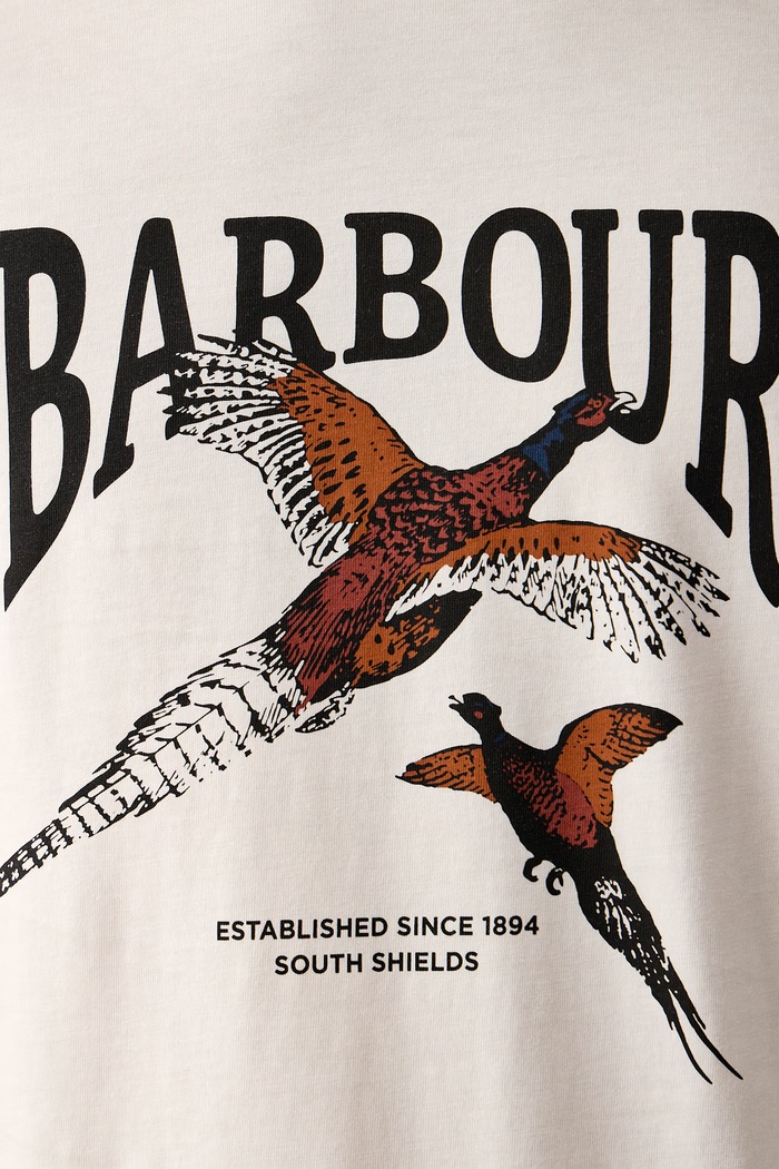 T-shirt męski bawełniany Barbour MTS1683 beżowy