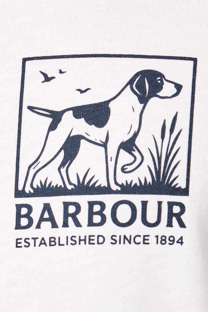 T-shirt męski bawełniany Barbour MTS1656 biały