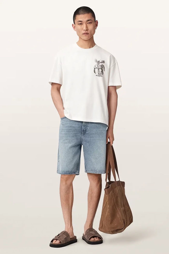 Odzież AllSaints T-shirt męski bawełniany SERAPH M034PF biały